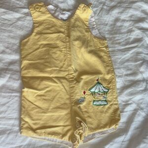 Bella bliss corduroy overalls with circus appliqué; size 24 months